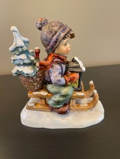 1979 Goebel Hummel #396  Ride into Christmas  Boy Figurine TMK6 Large 6  