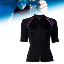 Frauen mit Schwimmanzug Badeanzug Front Reißverschluss Jacke Surfen Tauchen