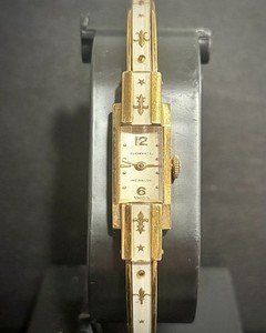 Authentic Ernest Borel Gold Plated Fleur de Lis Ladies Watch 10k GF Running Vintage