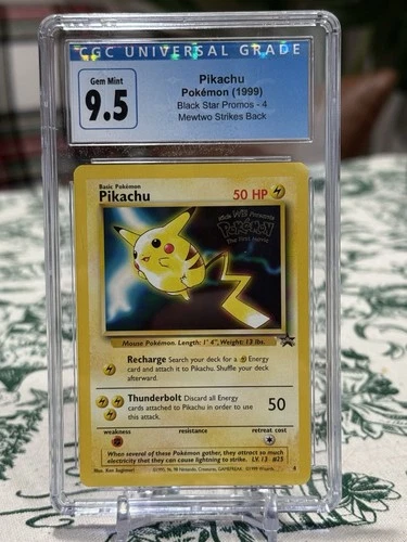 Pikachu 1999 Mewtwo Strikes Back Black Star Promo #4 Pokemon CGC 9.5 MINT+