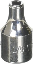 1/4 Inch Drive Shallow SAE Socket 6 Point 1/8...
