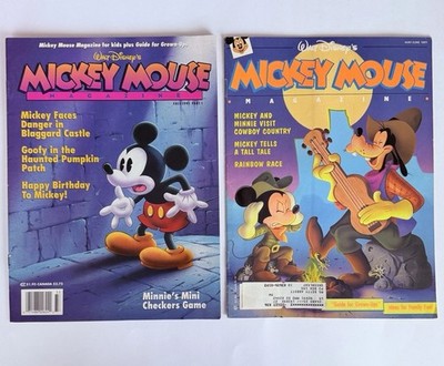 Vintage Lot Mickey Mouse Magazine May/June 1991 Fall 1993 Disney