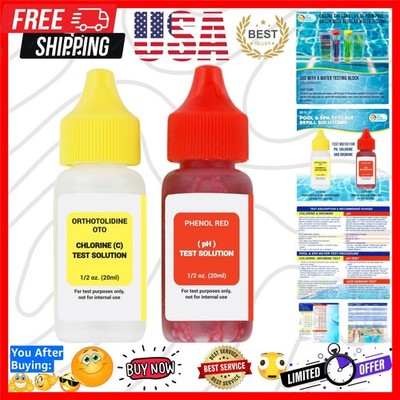 Swimming Pool & Spa  Kit Refill Solutions,  Water for pH, Chlorine and Bromine