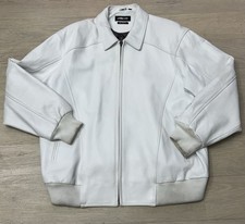 Chaqueta de cuero genuino blanca PELLE PELLE Marc Buchanan para hombre talla 56 ver fotos