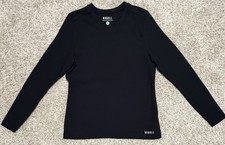 NOBULL Waffle Knit V Neck Long Sleeve Shirt Women s Size L