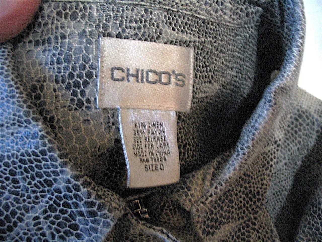 CHICO'S ~ BEIGE~GRAY~BLACK ABSTRACT PATTERN ~ CIN… - image 9