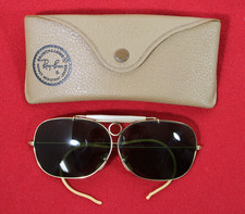 Vintage B L Ray-Ban Aviator Sunglasses, Decot Shooter, Gold Frames, Case