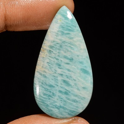 Natural Amazonite Pear Shape Cabochon Loose Gemstone 39 Ct. 37X19X6 mm