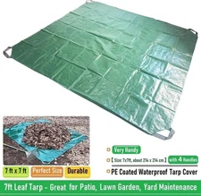 Yard Garden Waterproof Tarp with 4 Handles for Leaf Tarp Sandbox Cover Outdoor