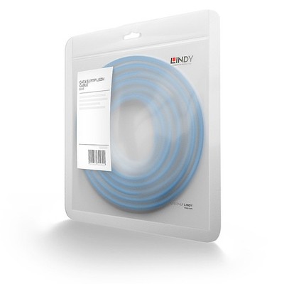 Lindy 45641 S/FTP Cat6 Kabel, blau 0.50m  LSOH, inkl. Testprotokoll