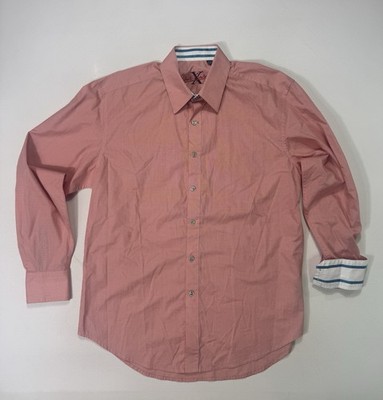 Robert Graham Men's XL Red Button Shirt Flip Cuff Modern Casual City Commuter