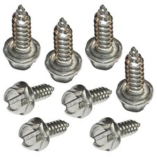License Plate Screw Kit - Set of 8 Stainless Steel Screws for Front and Back Lic