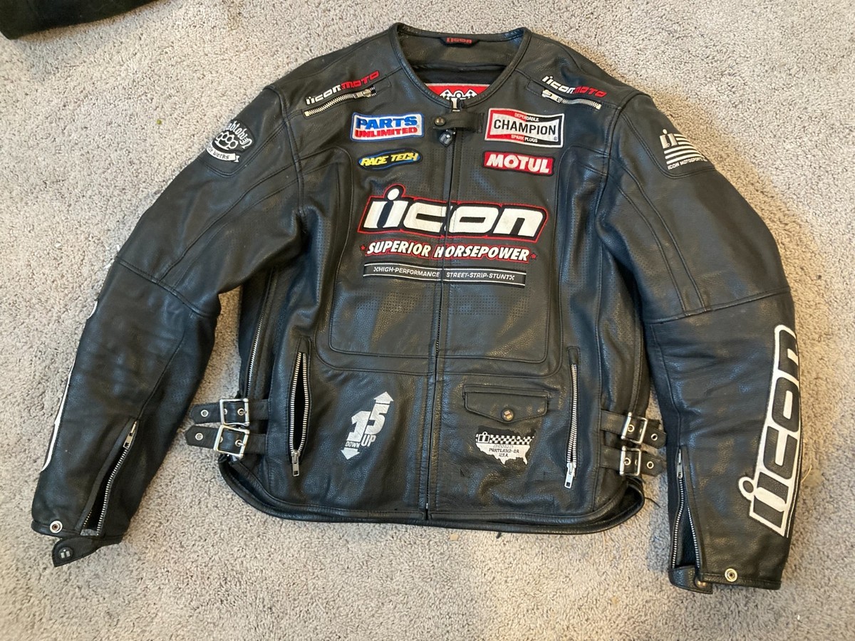 Icon Merc Hero Leather Motorcycle Jacket | eBay