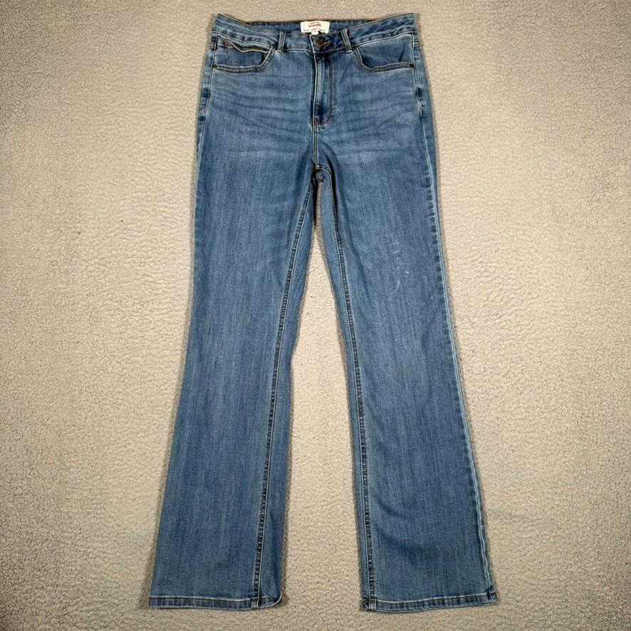 Womens 10 29x31 Blue Bootcut Denim 5 Pocket Casual Preppy Lo