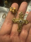 A 925 Cross Pendant With Gold Plating And 925 Ring With Gold Plating — photo 2