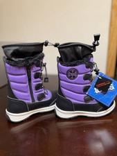 Totes Kids Alpine Mackenzie Winter Boots Size 12 Med Purple and Black New NWT