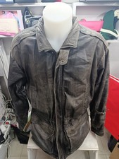 Giacca cappotto da uomo in pelle colore marrone taglia 50 cod.AT72