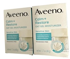 Lot of 2 Aveeno Calm Restore Sensitive Skin Oat Gel Moisturizer 1.7oz Brand New