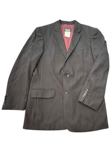 Dolce & Gabbana, Giacca blazer Dolce & Gabbana uomo nero rosso spilla righe vintage lusso 36 certificato di autenticità