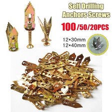 20/50/100X Self Drilling Drywall Anchors Screws Hollow Wall Anchor Expansion Kit