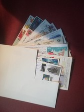 9 Postkarten mit Briefmarken zum Thema FAHRZEUGE