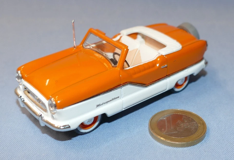 Vitesse Portugal 1/43 réf 032 : Nash Metropolitan 1959 Open Convertible (Orange) - Photo 3/4
