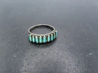 Vtg Sterling Silver & Turquoise Ring, Signed REX, Size 6.5, 2.3g