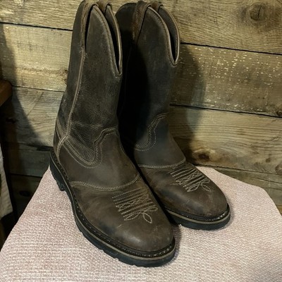 Cabelas Pull On Brown Leather Work Boots Size 10.5D Men's