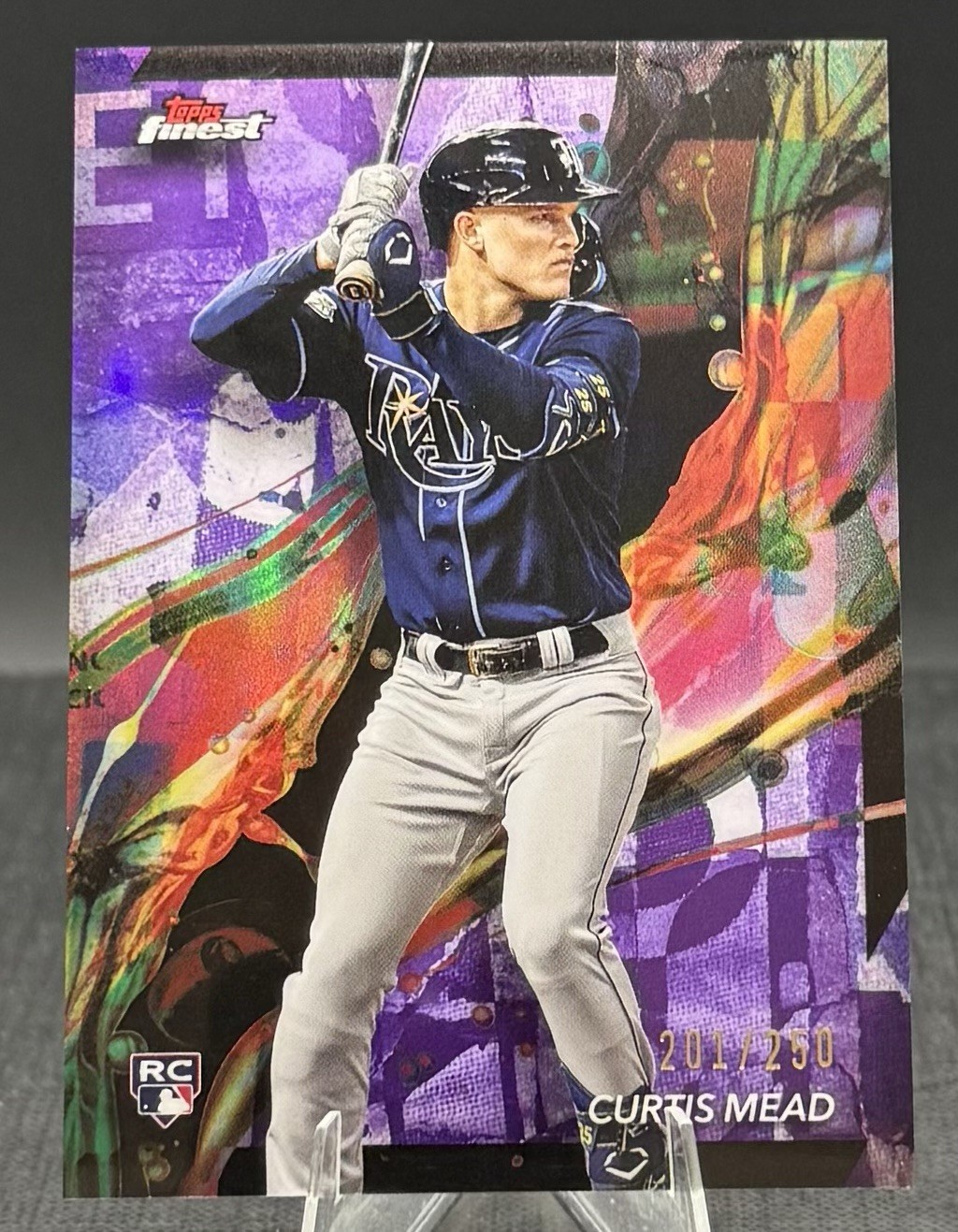 2024 Topps Finest Common Purple Refractor #78 Curtis Mead Rookie RC /250 Rays