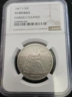 1867-S  50C LIBERTY SEATED HALF DOLLAR NGC VF DETAILS "CLEANED"