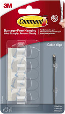 Command Clear round Cord Clips, 4 Clips and 5 Adhesive Strips, Transparent - Dam 1.91 per strip