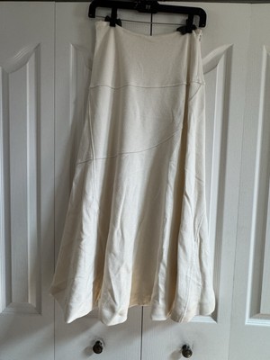 jil sander gonna viscose stretch stable skirt Sz 32/2, 38/8 . NWT In Chalk $1490