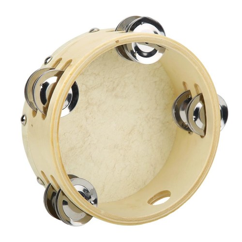 6 Inch Double Row Hand Held Tambourine Musical Toy for Kids Educational Fun - Picture 2 of 11