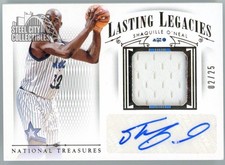 Shaquille O'Neal 2014 National Treasures Legacies Jersey Auto Card #LL-SO 2/25