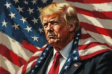 Donald  Trump American Flag AI Generated Photo MAGA President, USA 8X10 Print