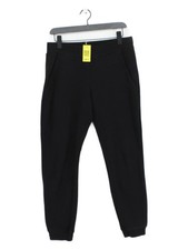 AllSaints Damen Sporthose UK 12 schwarz Baumwolle mit Polyester Jogginghose