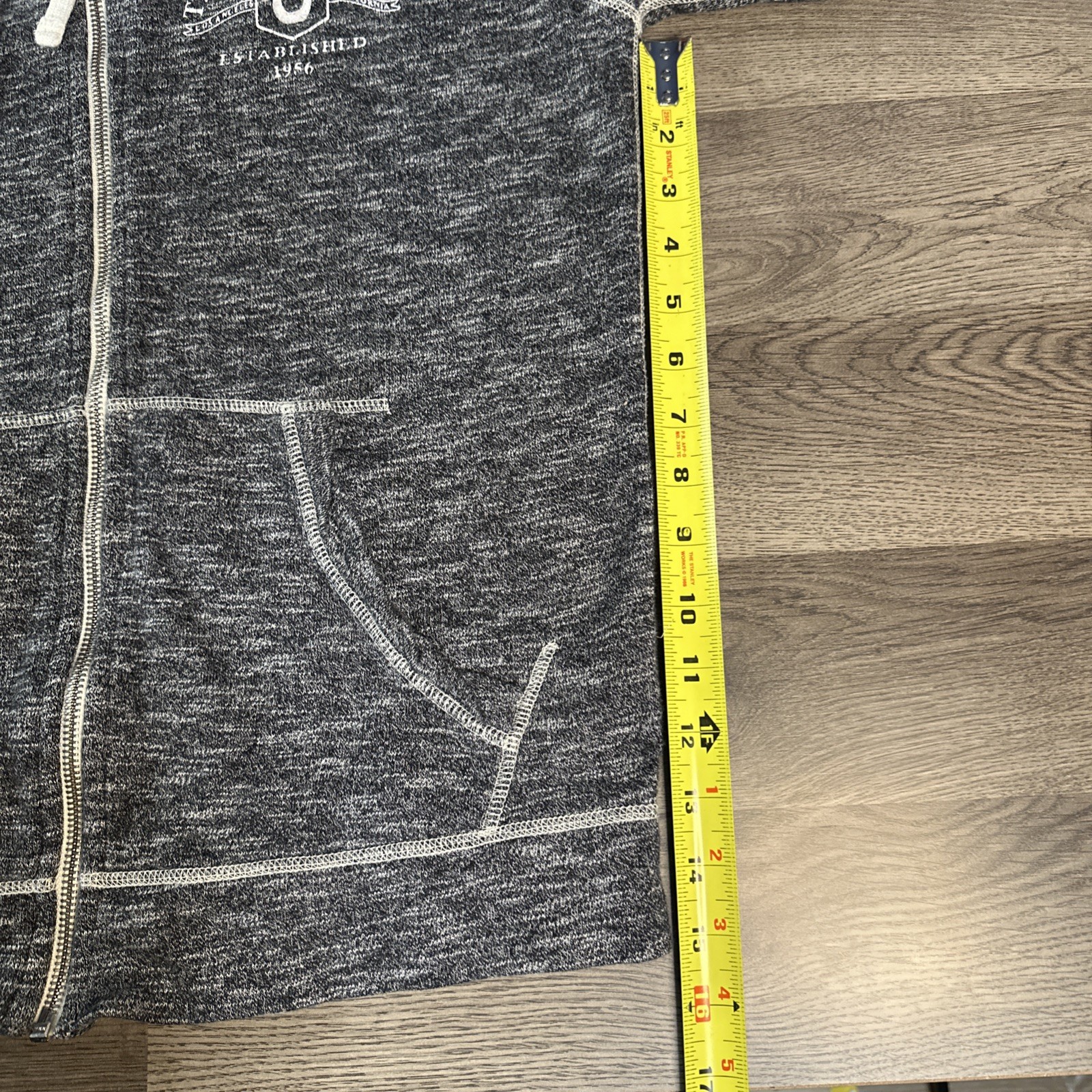 True Religion Men's Melange Knit Horseshoe Logo Full Zip Hoodie Charcoal SP thumbnail 8