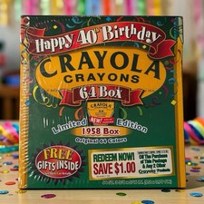 NEW Crayola Crayons Happy 40th Birthday Limited Edition Original 64 sealed