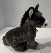 Aurora Miyoni Tots Donkey Plush Standing Foal Mule Soft 11 Collar Tag