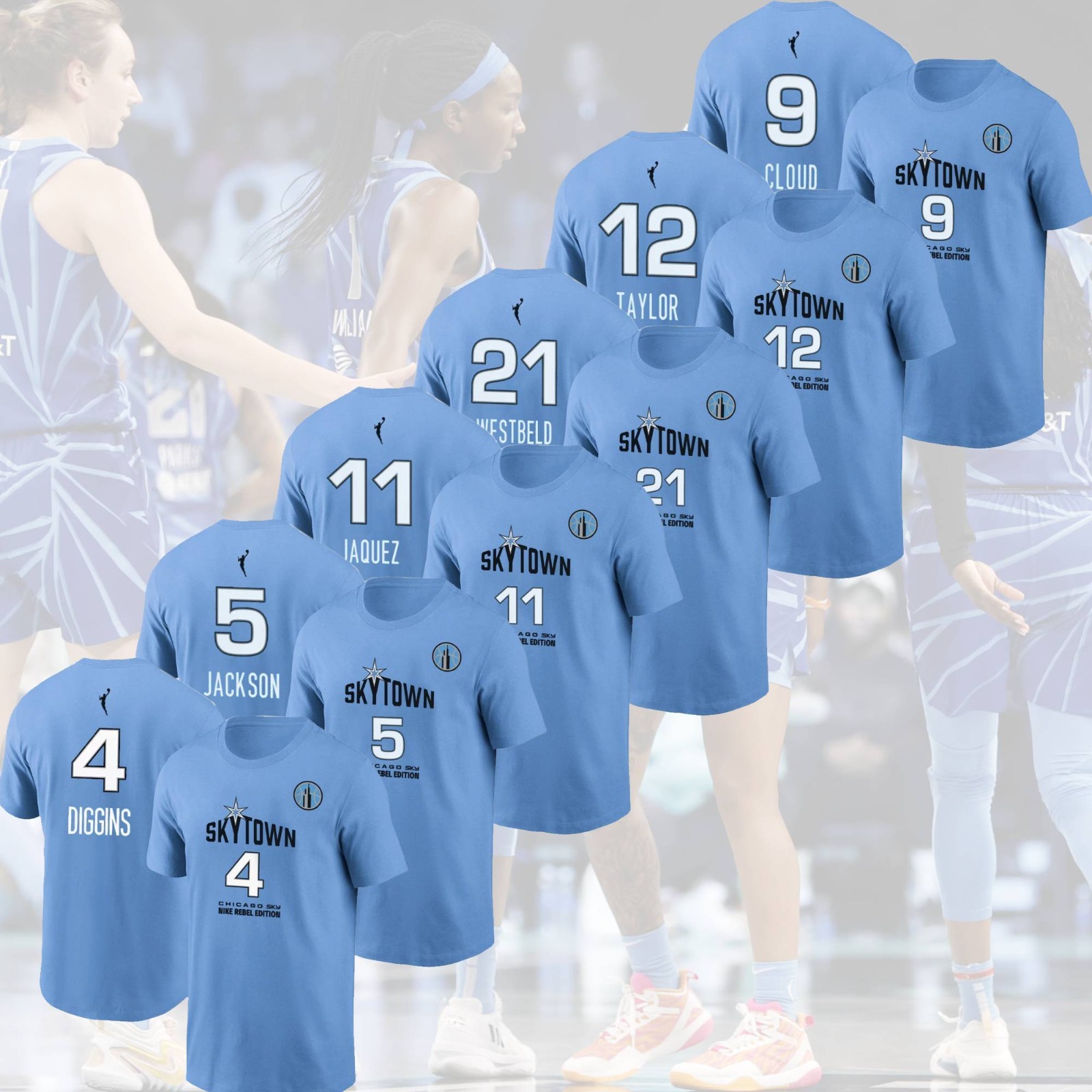Chicago Sky 2026 Rebel Name & Number: Westbeld, Taylor, Cloud, Jackson, Jaquez