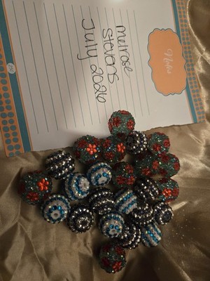 Rhinestone Beads with Stripes for Beadable Pens DIY Crafts