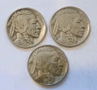 1924d 1925d 1931s Buffalo Nickel Lot Of 3 Coins 2900