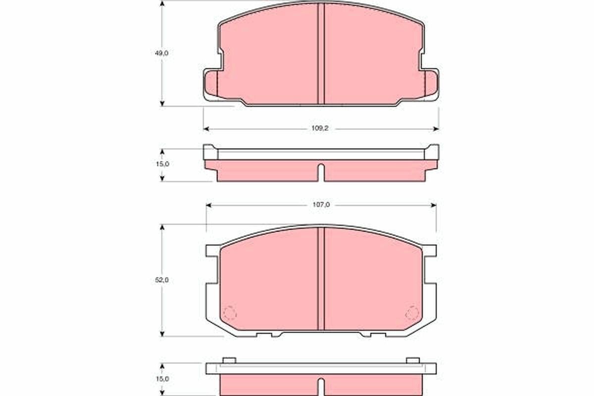 Kit plaquettes de frein GDB954 TRW frein à disque pour auto Toyota Daihatsu