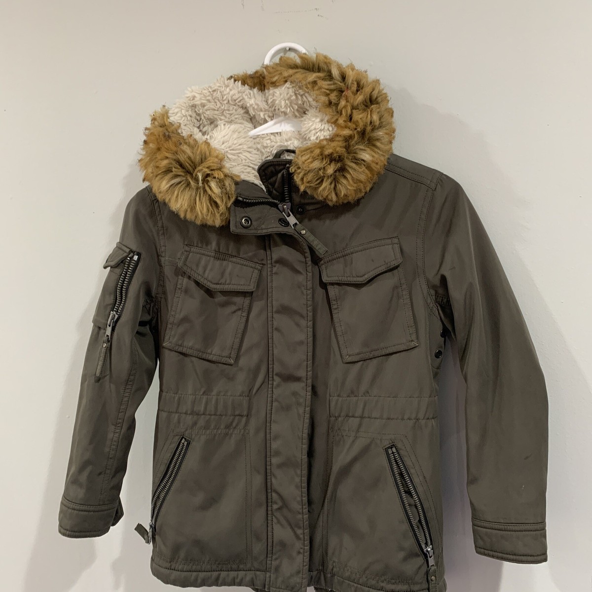 Hooded Puffer Girls S13 Coat S13 New York Girls Faux Fur Trim