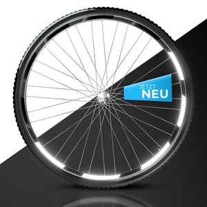 Reflektoren Aufkleber 42 TLG. Set passend für eine Fahrrad Felge in schwarz