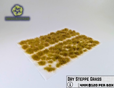 Static Grass Tufts Dry Steppe Grass 4mm | Self-Adhesive Wargaming Terrain Basing