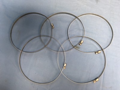 5 NEW NAS1922-0700-3 Aerospace Hose Clamp Stainless Steel w/ Safety Wire Hole