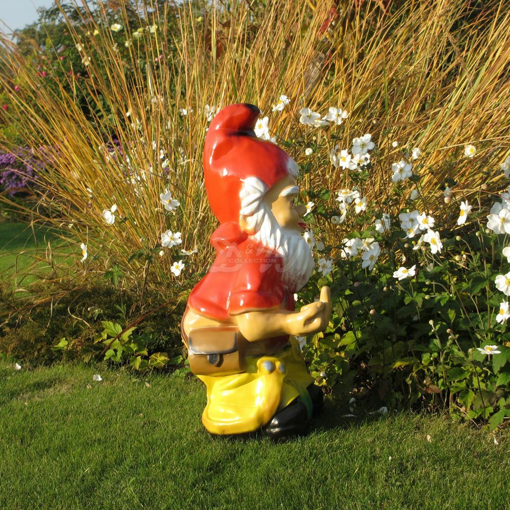 GARTENZWERG mit STINKEFINGER 75 cm Deko Garten Figur GNOM Zwerg Wichtel