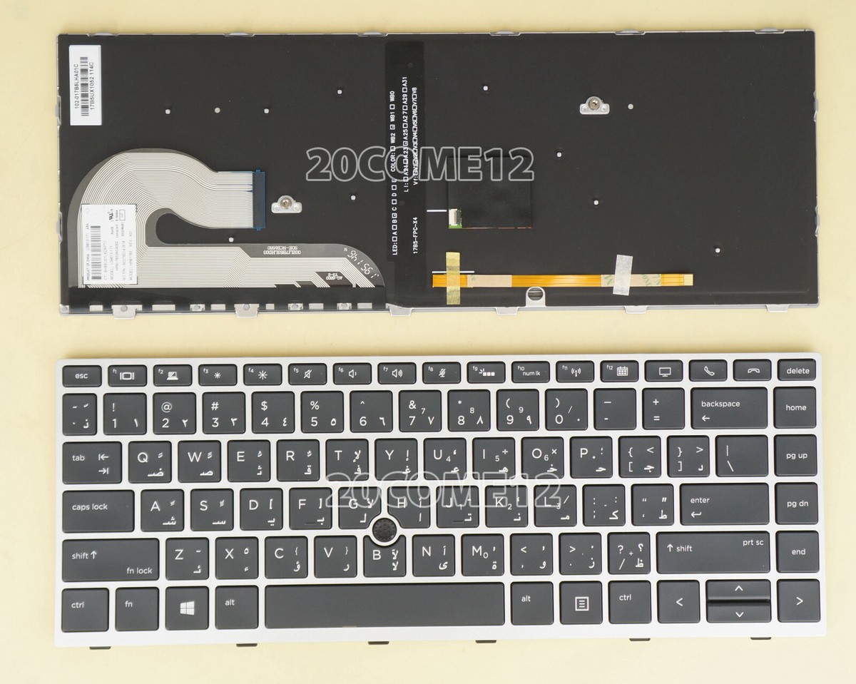 New for HP ZBook 14u G5 14u G6 Keyboard Backlit Silver frame AR