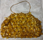 Vintage Yellow Beaded And Sequin Gold Purse, Clutch Very Good Condition — photo 2